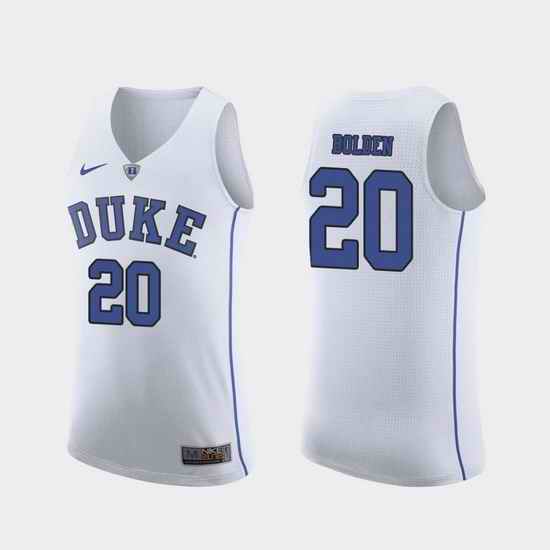 Men Duke Blue Devils Marques Bolden White Authentic College Basketball Jersey